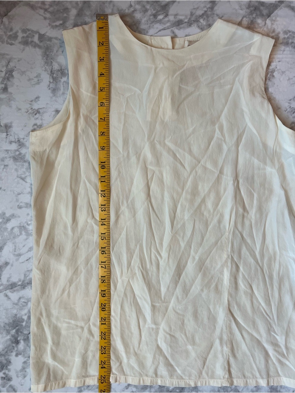 Vintage 90’s Casual Corner Ivory 100% Silk Sleeveless Top - Picture 5 of 5